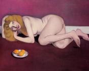 菲利克斯瓦洛东 - Nude Blond Woman with Tangerines